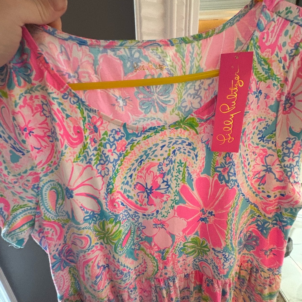 NWT Lilly Pulitzer Pink and Blue Floral Dress